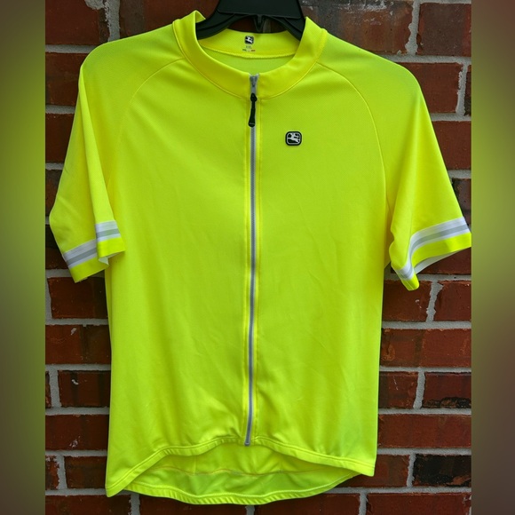 Giordana Short Sleeve Full Zip XXL Fluorescent Yellow Cycling Jersey Shirt E4